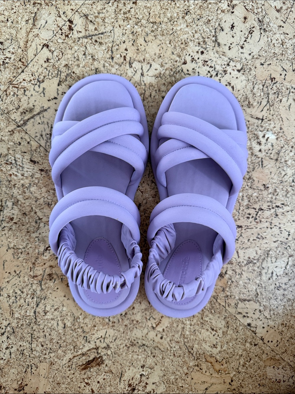Larroude Lilac Strappy Padded Sandals